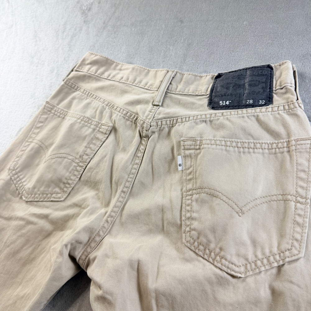 Levi's 514 Straight Fit Khaki Pants Men's 28x32 Tan Cotton Twill Chino Trousers